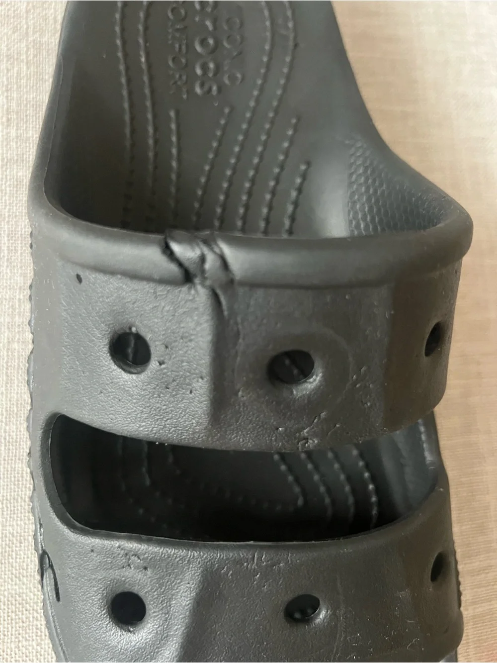 CROCS Black unisex double strap casual outdoor slide Sandals, Men 8, women 10